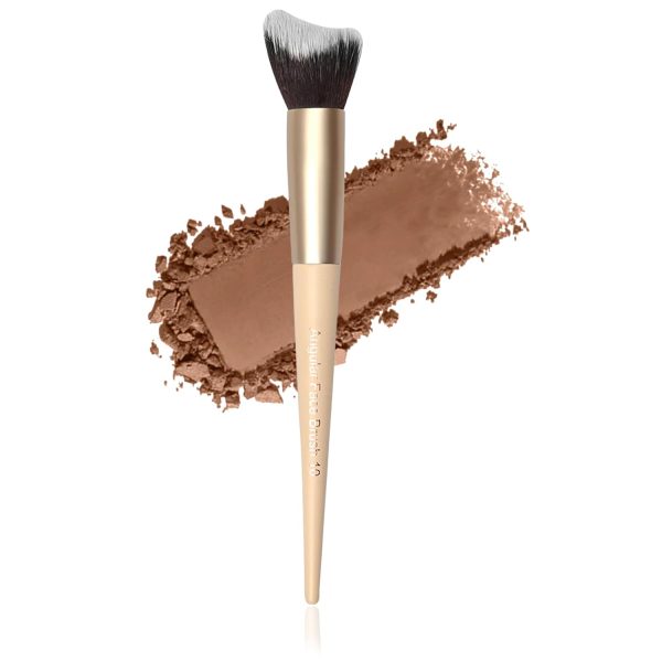 Milagro Beauty Angular Face Brush 10 – Versatile, Vegan Brush for Powder, Cream, Bronzer, Blush & Highlighter Application, Precision Angled Design, Soft Bristles, Cruelty-Free & Travel-Friendly Tool
