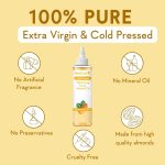 WishCare® Pure Cold Pressed Sweet Almond Oil for Hair Growth and Glowing Skin & Face - 200ml - Image 3