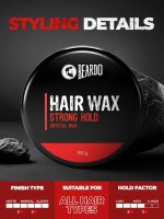 Beardo Stronghold Hair Wax| Glossy Finish | Shine | Strong Hold 100 gm - Image 3