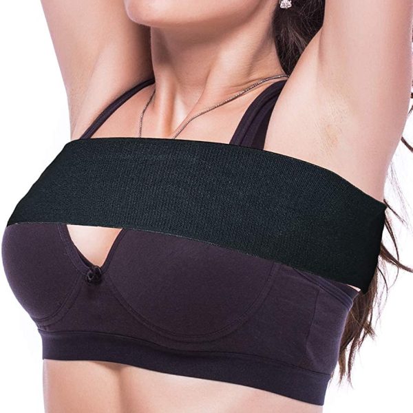 DROPOSALE No-Bounce high-Impact Bra Strap for Women with Adjustable Breast Support Band, Extra stabilizer Band During Dance and Exercise,Free Size (Free, Black)