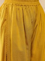 Vaamsi Women's Solid Straight Embroidered Kurta Dhoti Set With Tassels - Image 5