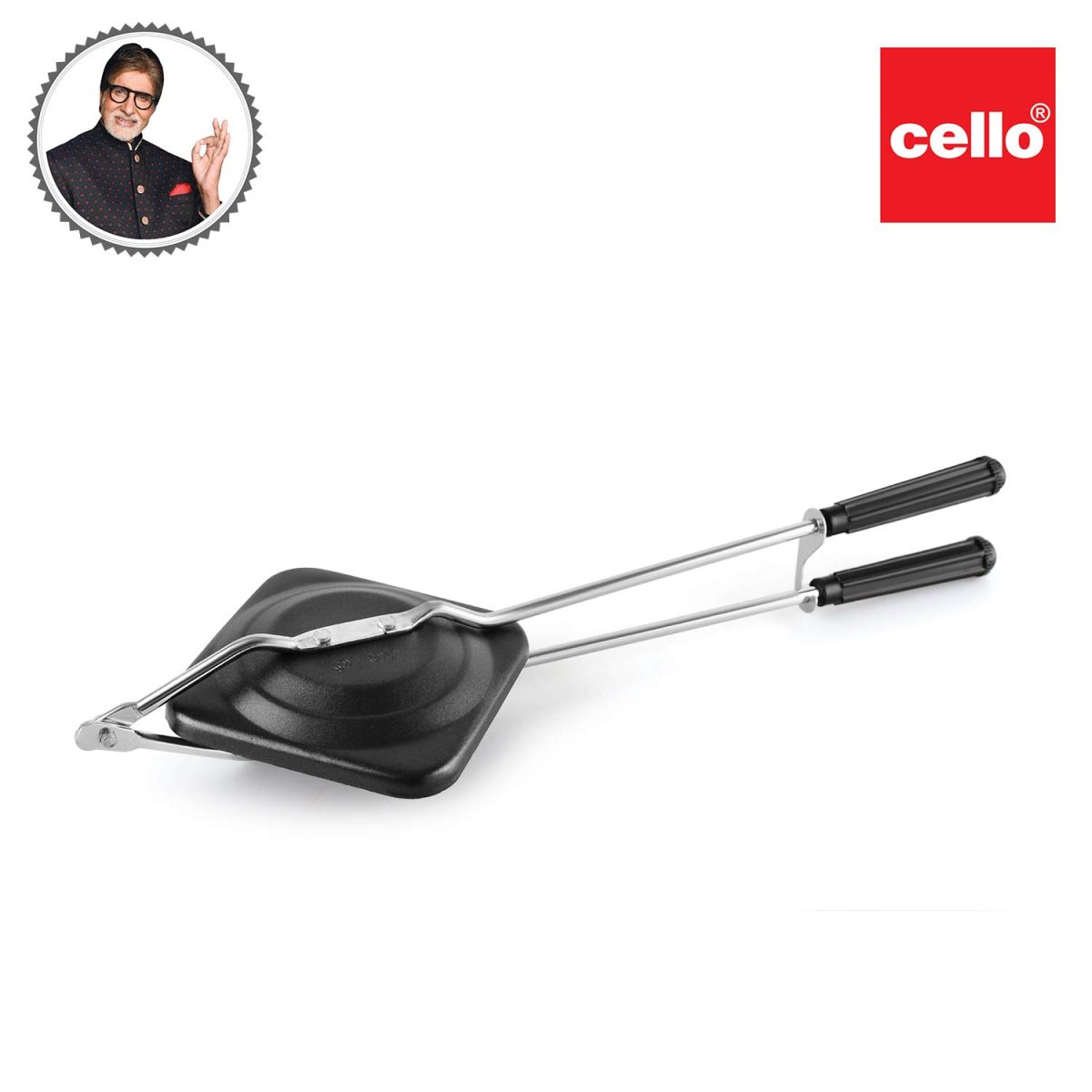 Cello Non-Stick Aluminium Sandwich Gas Toaster | Compatibility with Gas Stoves | Flame-Proof Design | Heat-Resistant Handle | Sandwich Maker | Sandwich Toaster | Black - Image 6