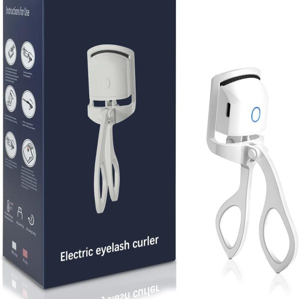 NIYANETAIL Heated Eyelash Curler, Electric Heated Lash Curler Rechargeable, 2 Heating Modes with Sensing Heating Silicone Pad, Portable Handheld Makeup Tools for Women