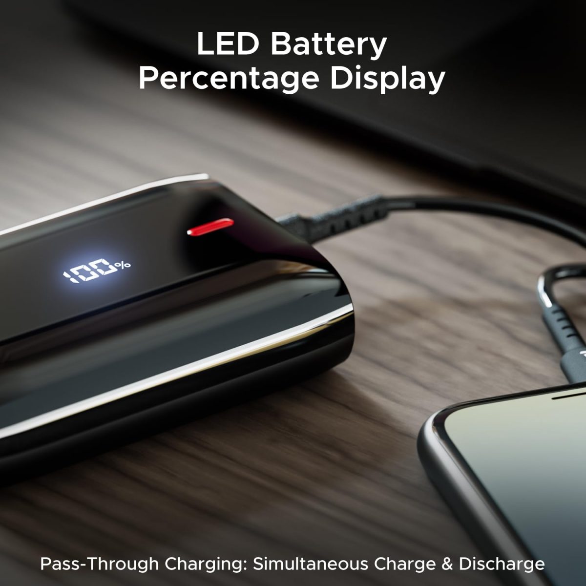 boAt EnergyShroom PB300 Air 10000 mAh 22.5W Pocket Size Power Bank with Compact and Lightweight Design, LED Battery Display, 12 Layer Smart IC Protection & Smart Power Management(Carbon Black) - Image 3