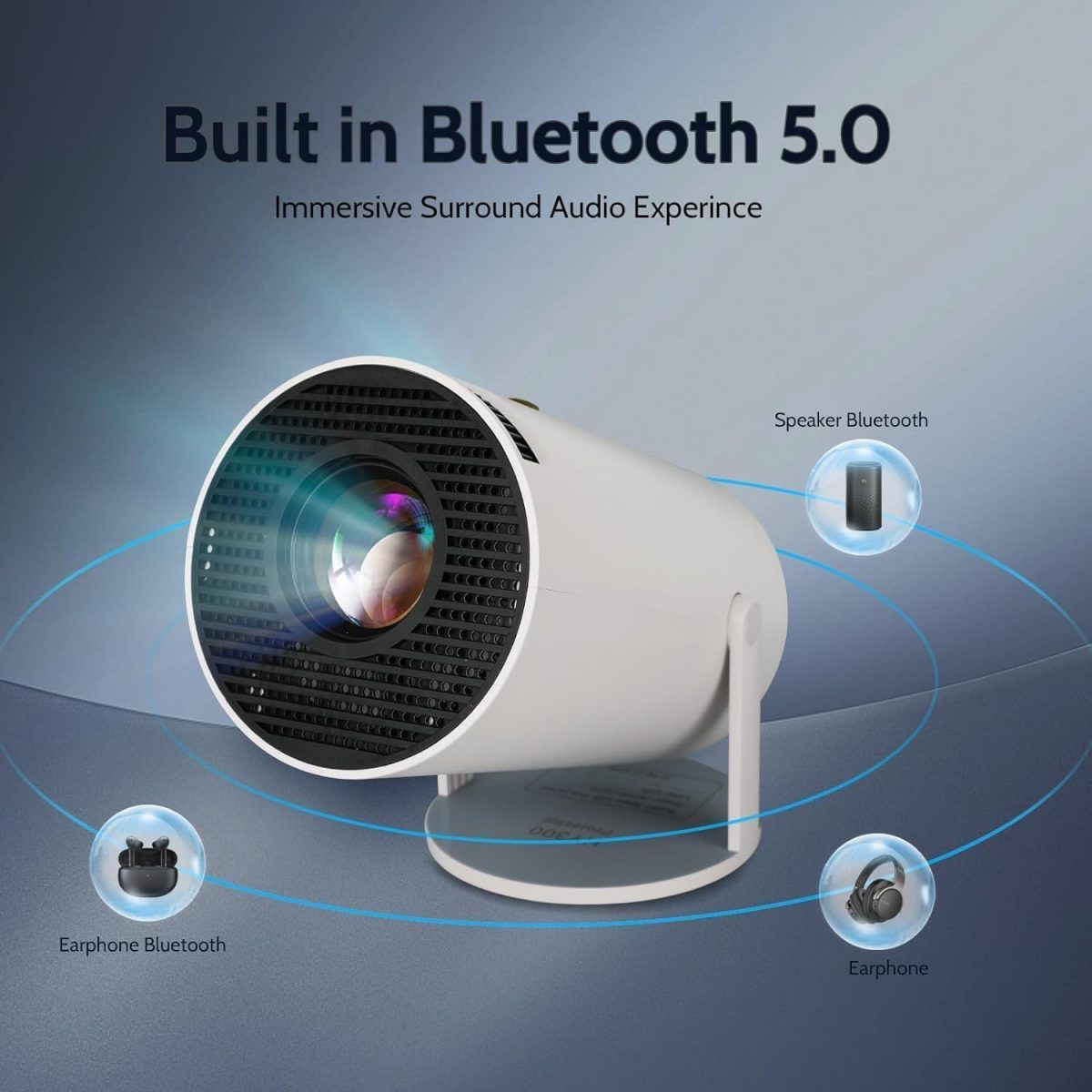 Portable Mini Projector, 4K 1080P Full HD Projector, Support Video Projector, WiFi 5G BT 5.0, Cinema Projector 180° Can Be Rotated, Android 11, Compatible with TV Stick/Windows/iOS/Android (Multi) - Image 5