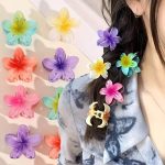 9 pcs flower claw clip hair claw clip pin clutcher accessories for women bun clutch Women Beach Vacation Bohemia Egg Flower Hair Clips Flower Large Hair Claw Hairpin Women Girls Accessories - Image 5