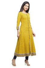 Yash Gallery Women's Cotton Relaxed Fit Anarkali Kurta - Image 4