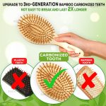 INSIME Wooden hair brush for Women & Men – Bamboo wooden Paddle hair brush for men women Curly hair – Bamboo Wooden brush for hair growth with flat paddle brush comb - Image 8