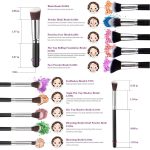 CHITROSE Synthetic Makeup Brush Set, Black/Silver, 10 Pieces Brush in 1 Pack