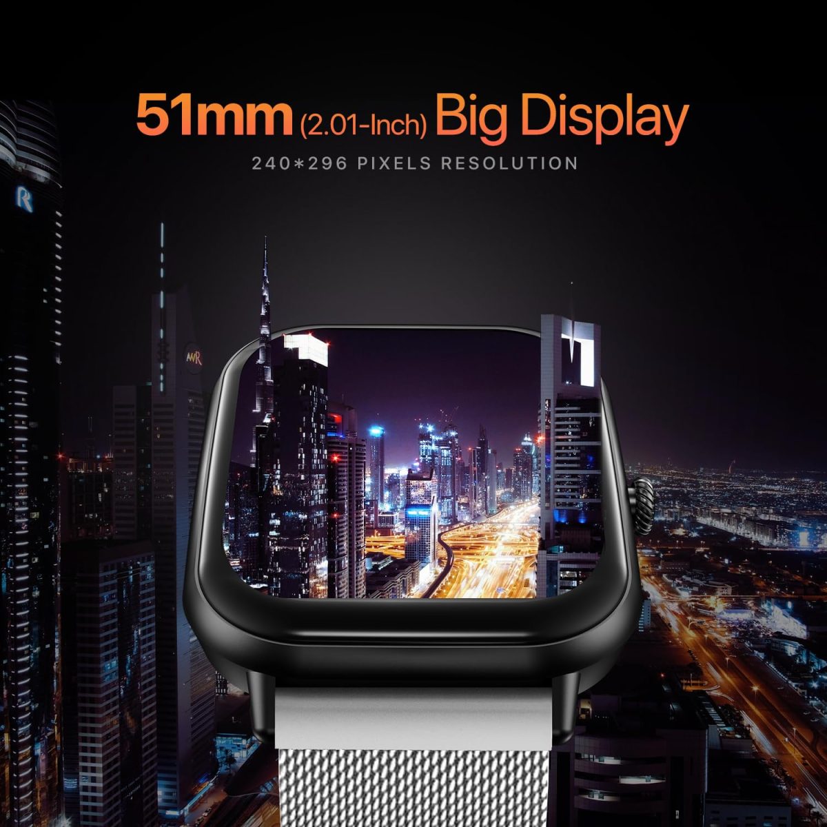 Fire-Boltt Ninja Call Pro Max Ultra Smart Watch 2.01 inch Display, Bluetooth Calling, 120+ Sports Modes, Health Suite, Voice Assistance (Silver SS) - Image 4