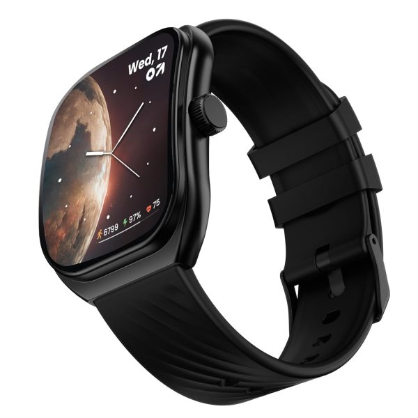 Boult Trail Pro Smartwatch 2.01'' 3D Curved Screen+AMOLED, BT Calling 5.3, 600 Nits Brightness, IP68, 250+ Watchfaces, 120+ Sports Modes, AI Voice Assistant, SpO2 Tracking (Pure Black)