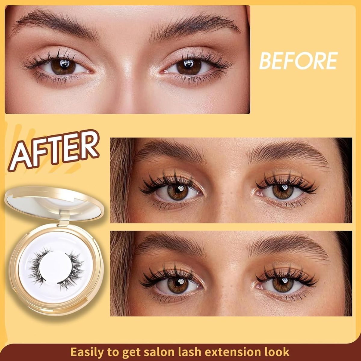 Magnetic Eyelashes, 3D Natural Look Magnetic Eyelashes for Women, Reusable Magnetic Eyelash Extension Kit with Applicator, Magnetic Lashes without Eyeliner, Wispy False Eyelashes No Glue Needed - Image 5