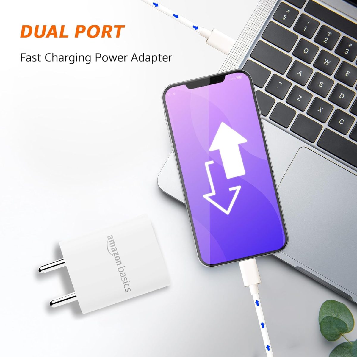 Amazon Basics 12W Dual Port Fast Charger | 12W Max Output | Includes 1 m Type C Cable | Universal Compatibility - Image 6