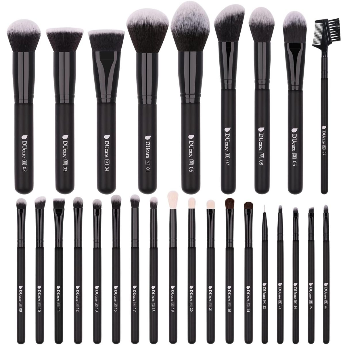 DUCARE Synthetic Bristles Makeup Brushes - Black , Pack of 27 , DRM-DF2725 - Image 9