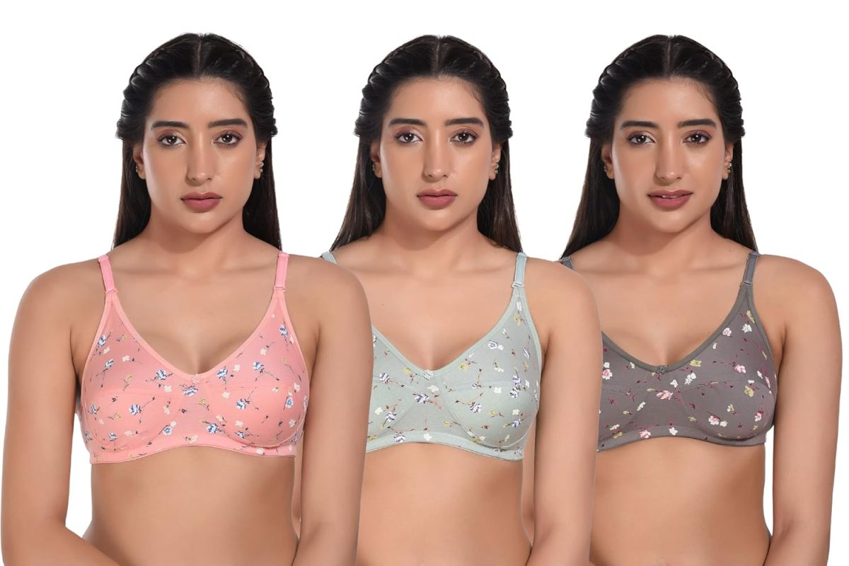 BRUCHI CLUB Women Non Padded Bra | Comfortable Bra for Daily Use | Best Everyday Bra | T-Shirt Bra for Daily Use Pack of 3