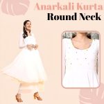 PH POSHAKHUB Women Georgette Hand Embroidery Round Neck and Front Yoke Anarkali Kurta - Round Neck Kurta - Image 3