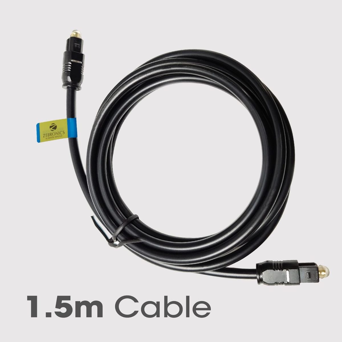 ZEBRONICS OC150 Optical Cable Supporting Dolby Digital Plus With 8 Channel (7.1) Audio Support, 1.5M, Transmission, For Smart TV, AV Receivers And More, Black - Image 6