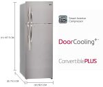 LG 308 L 2 Star Smart Inverter Frost-Free Double Door Refrigerator (GL-T322RPZY, Shiny Steel, Convertible) - Image 2
