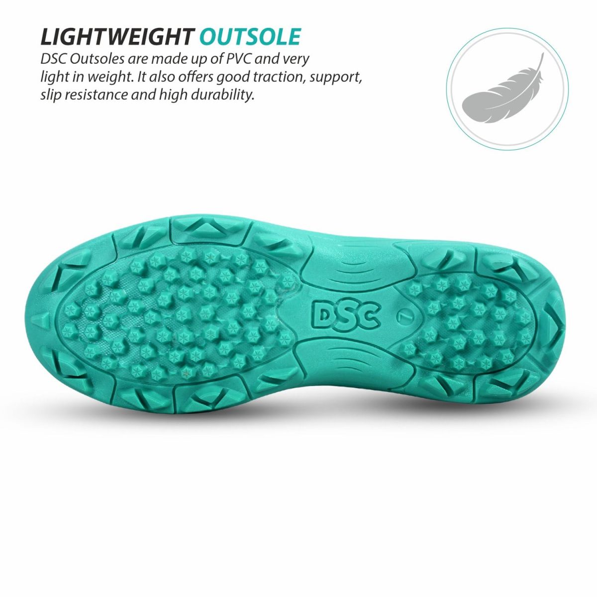 DSC Belter Cricket Shoes, Size-7, Sea Green - Image 6