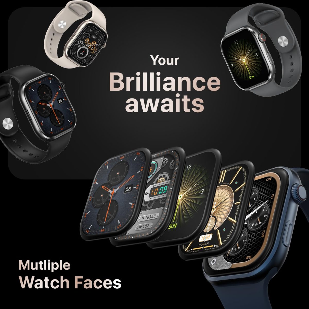 Fire-Boltt Brillia Smart Watch with 51.3mm (2.02 inch) AMOLED Display, Bluetooth Calling, SpO2, Heart Rate Monitoring, 120+ Sports Modes (Brillia, Dark Grey) - Image 10