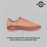 Nivia Rabona 2.0 Turf Football Shoes for Mens, Rubber Stud with PVC Synthetic Leather, Soft Cushion die Cut N R eva Sockliner, Light Weight die Cut Insole (Neon Citrus/Festival Fuchsia) - Image 5