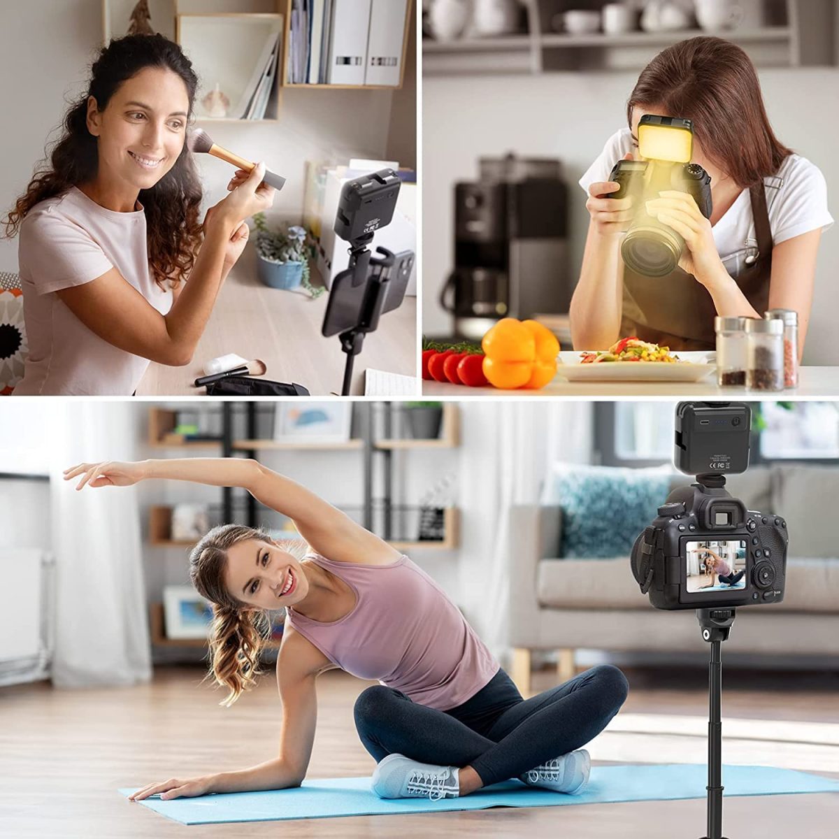Mobilife LED Video Light Camera Light Laptop Light for Zoom Meeting Photography Lighting 100 LED Beads with Clip Dimmable and Rechargeable for Camera Selfie Stick Tripod Laptop Cellphone - Image 6