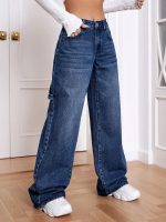GRECIILOOKS Women's Regular Fit High Rise Pant Baggy High Waist | Bell Bottom Jeans - Image 3