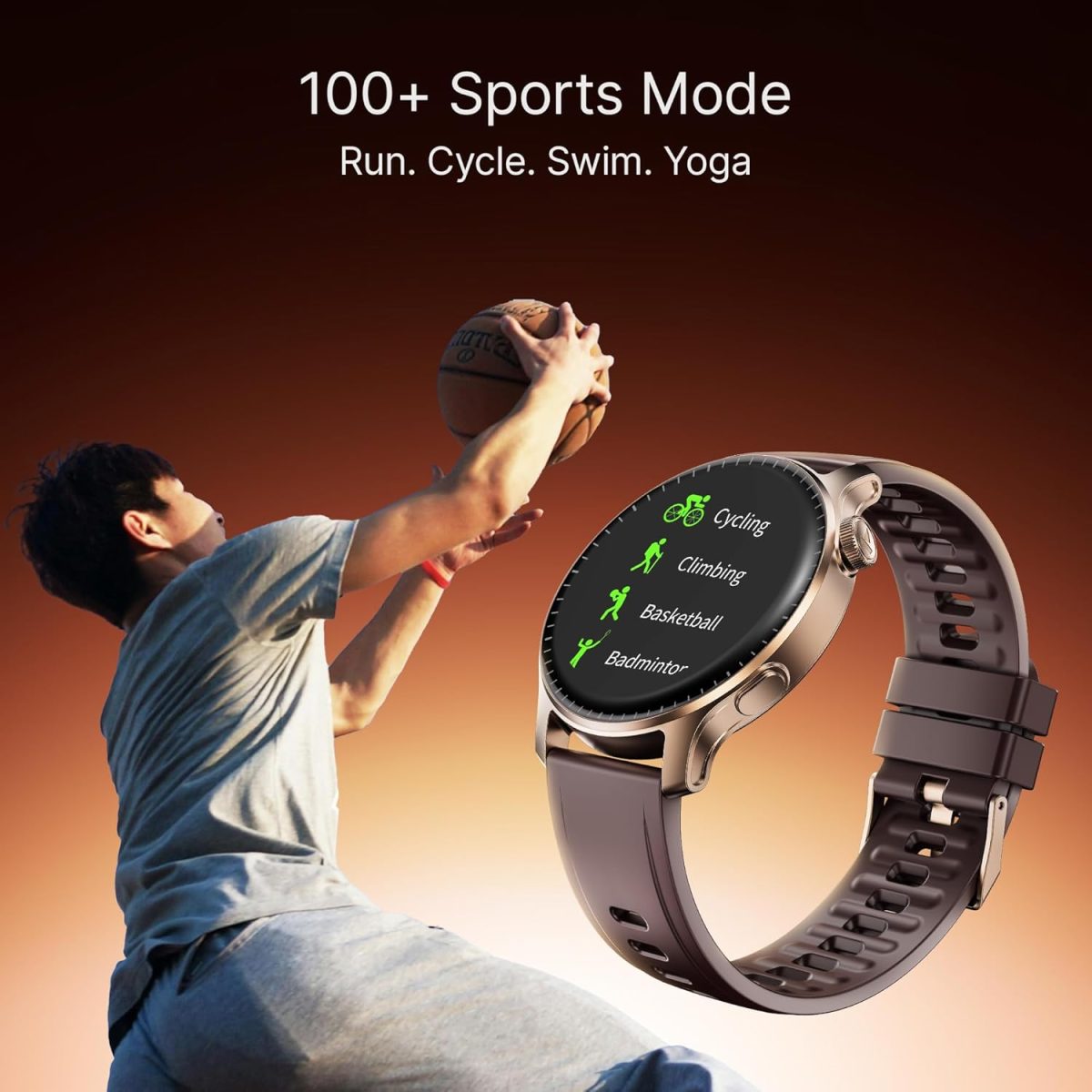 boAt New Launch Ultima Prime Smartwatch with 1.43" AMOLED Display, Personalized Fitness Nudges, Functional Crown,100+ Sports Modes, Watch Face Studio (Royal Berry), Brown - Image 10