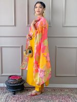Naixa Women's Rayon Embroidered Straight Kurta with Pant and Dupatta (Available in Plus Size) - Image 3