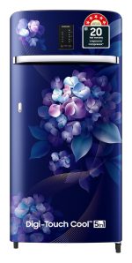 Samsung 189 L, 5 Star, Digi-Touch Cool Digital Inverter, with Display Direct-Cool Single Door Refrigerator (RR21C2E25HS/HL, Hydrangea Blue, 2023 Model)