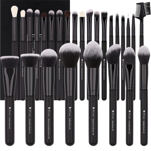 DUCARE Synthetic Bristles Makeup Brushes - Black , Pack of 27 , DRM-DF2725