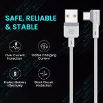 Portronics Konnect L Fast Charging 3A Type-C Cable 2 Meter with Charge & Sync Function for All Type-C Devices (White) - Image 6