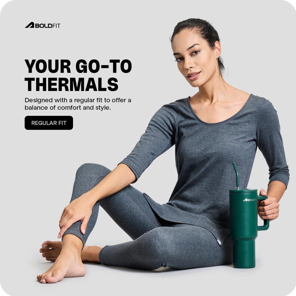Boldfit Bottom Thermal Wear for Women Regular Fit Leggings Winter Wear for Women Natural Insulation Lower Body Warmer for Women Cotton-Viscose Thermals - Image 7