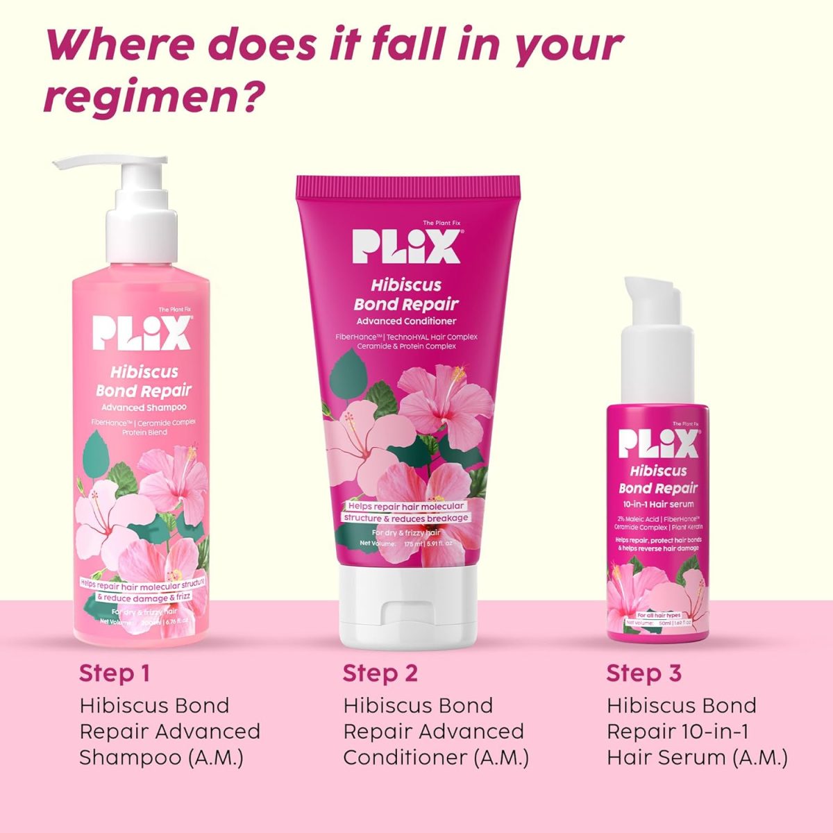 The Plant Fix Plix Hibiscus Bond Repair Advanced Shampoo For Damaged, Frizzy Hair - 200Ml | Repair Hair Molecular Structure | Fiberhance & Hibiscus Extract | Men & Women - Image 7