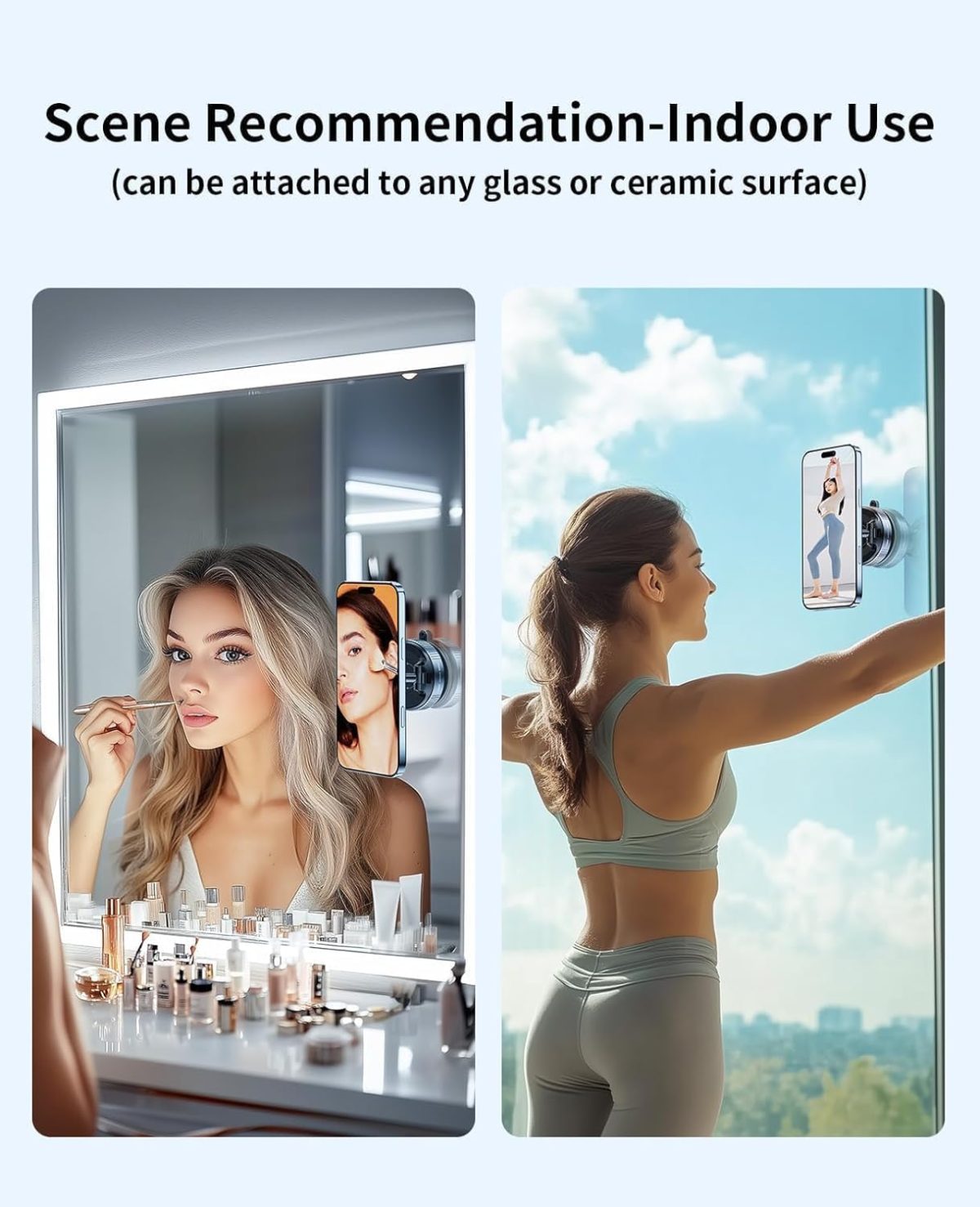 LiCB 360° Vaccum Magnetic Phones Holder, Magnetic Car Phone Mount, Hands-Free Suction Cup Phones Holder for Car/Gym/Mirror/Shower, Car Mount Compatible with All Mobile - Image 6
