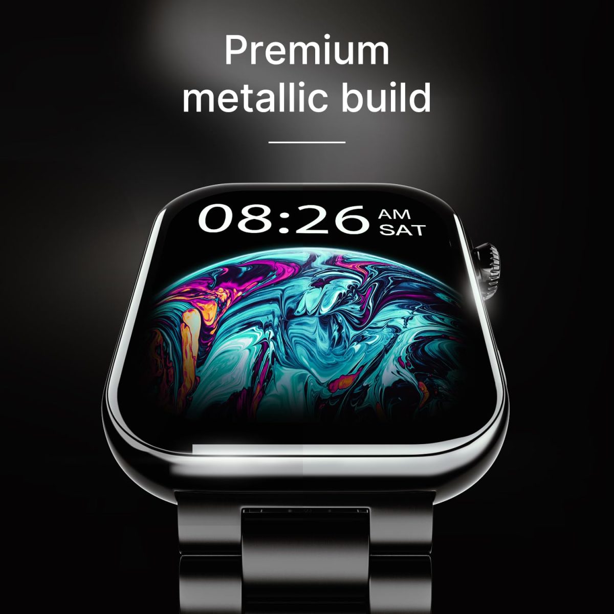 Noise ColorFit Ultra 3 Bluetooth Calling Smart Watch with Biggest 1.96" AMOLED Display, Premium Metallic Build, Functional Crown, Gesture Control with Metallic Strap (Glossy Silver: Elite Edition) - Image 3