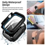 Vemigon Waterproof Case for Apple Watch Series 6 5 4 SE/SE2 with Tempered Glass Screen Protector 44mm, Full Coverage Hard PC Bumper Back Frame, Protective Cover for iWatch - (44mm Black) - Image 3