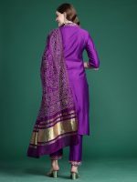 INDO ERA Silk Women's Liva Solid Straight Kurta & Pant With Dupatta Set (KH1PR9632) - Image 3