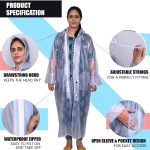 AllExtreme Crystal Women Raincoat with Adjustable Hood Water Resistant Reusable Rainwear for Ladies with Carrying Pouch (XXL) - Image 4