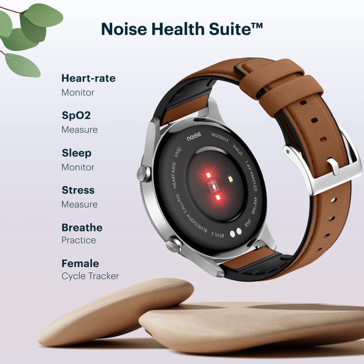 NoiseFit Halo 1.43" AMOLED Display, Bluetooth Calling Round Dial Smart Watch, Premium Metallic Build, Always on Display, Smart Gesture Control, 100 Sports Modes (Forest Green) - Image 5