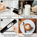 Primesky® Milk Frother Hand Blender Coffee frother Electric USB Rechargeable Electrics Foam Maker Electric Coffee Beater for Cappuccino Whisker for Egg Blender - Image 4