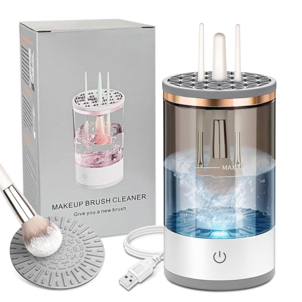 GIOGD Automatic Makeup Brush Cosmetic Brush Cleaner Spinning Blender Machine with USB Cable Brush Cleaner for All Size Makeup Brushes for Women Auto-rotating Brush Cleaner Deep Cleaning