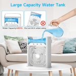 LQTTEK Portable Air Cooler 4-In-1 Mini Mobile Conditioner Fan, Cooling Fan And Humidifier, 7 Colors Led Night Lights With 3 Speeds Personal Evaporative Coolers, Conditioning For Home Office - Image 4