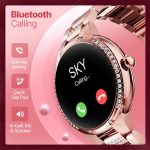 CrossBeats Diva 1.28” Stylish Smart Watch for Women with Stone Studded Bezel| Amoled Display | Female Health Tracker | 100+Sports Modes| Premium Metal Smartwatch with Wireless Charging - (Rose Gold) - Image 5