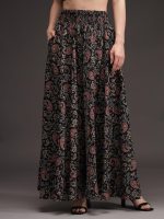 BADGER WINS Women Viscose Crepe Flared Printed Palazzo Elasticated Waist Loose-fit & Regular, Casual Wear (Free Size 28 to 42 Waist) - Image 3