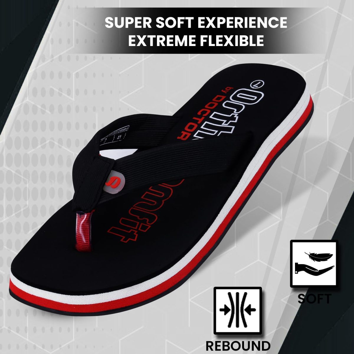 DOCTOR EXTRA SOFT Men's Orthopedic Tpr Slippers With Cushion Footbed For Adult|Stylish & Anti-Skid|Comfortable & Light Weight|Casual Durable Waterproof Everyday Dr. Home Flip Flops Gents & Boys D-36 - Image 4