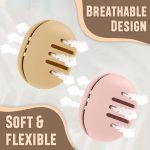 Homeaura Beauty Blender Sponge Holder Silicone Double Sided Breathable Shatterproof Makeup Sponge Holder Potable Travel Case | Pack of 2 |Khaki & Pink| - Image 3