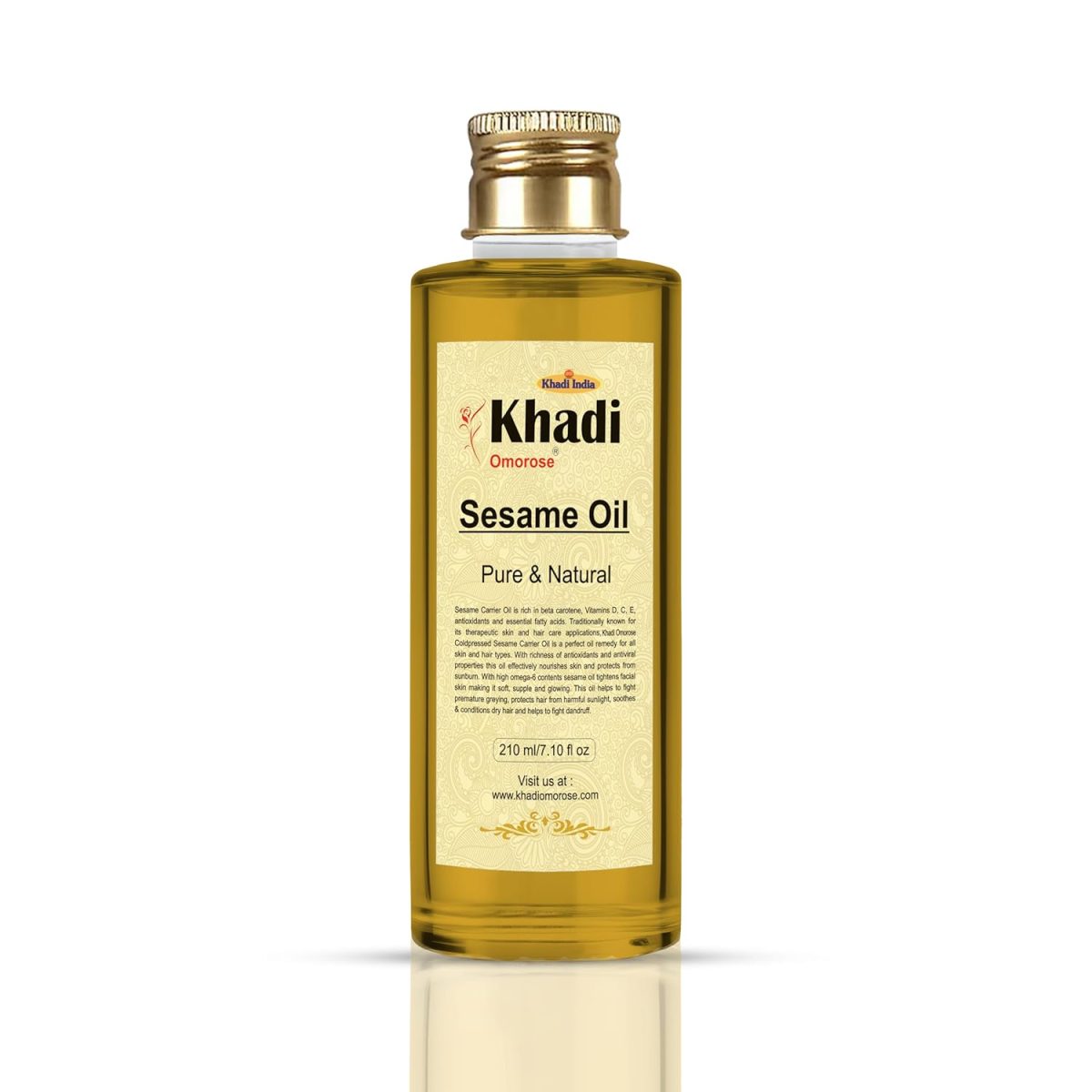 Khadi Omorose Sesame Carrier Oil (Pure & Coldpressed) -210 ml - Image 2