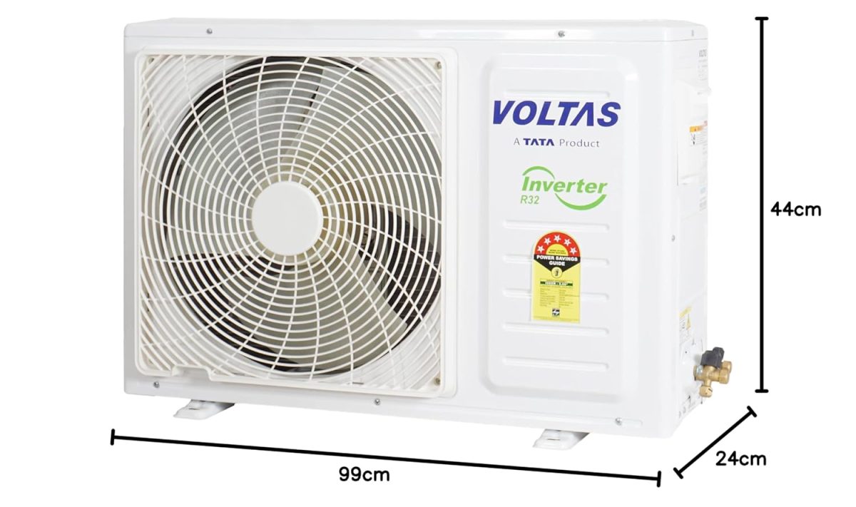 Voltas 1 Ton 5 Star, Inverter Split AC(Copper, 5-in-1 Adjustable Mode, Anti-dust Filter, 2023 Model, 125V Vertis Emerald Marvel, White) - Image 8