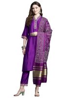 INDO ERA Silk Women's Liva Solid Straight Kurta & Pant With Dupatta Set (KH1PR9632)